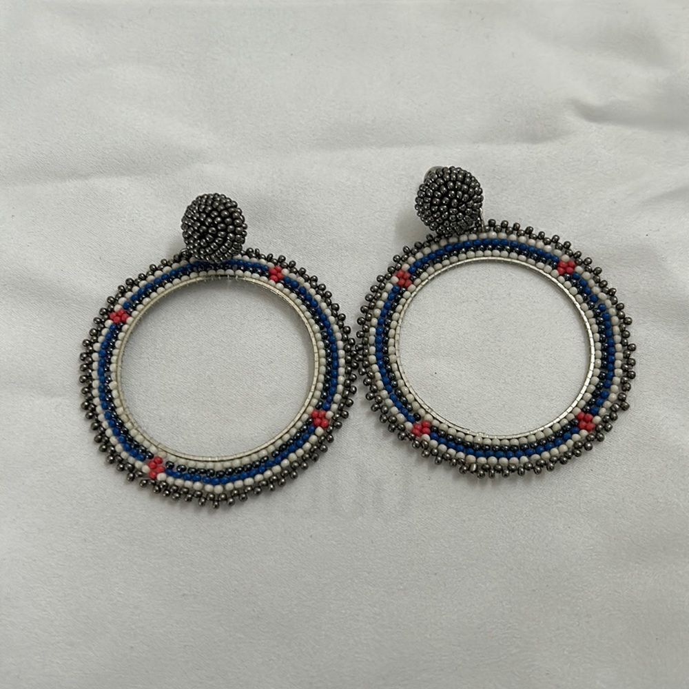 Brand new blue/silver hoops